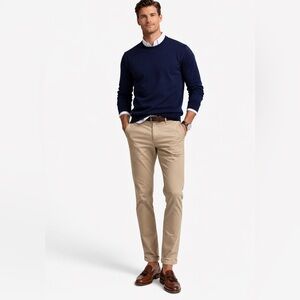 BROOKS BROTHERS Men’s Supima Cotton Crewneck Sweater in Navy Blue Size L large